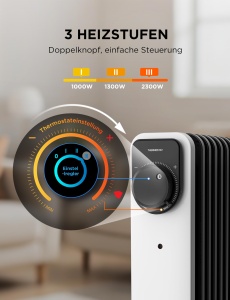 Radiator cu ulei Midea NY2311-25U, 2300W, 11 rippen, alb - Img 3
