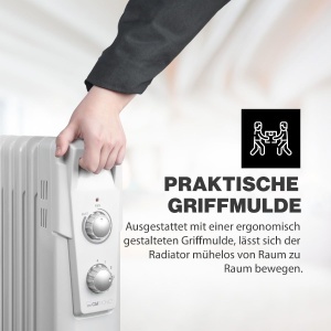 Radiator electric Clatronic RA 3735, 1500W, 7 rippen, mobil - Img 5
