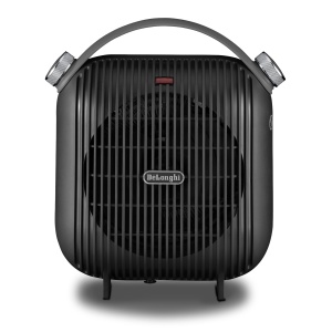 Radiator electric DeLonghi HFS30C24.DG, 2400 W, negru, cu termostat