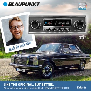 Radio auto 1-DIN Blaupunkt Frankfurt Stereo MB, Oldtimer Design, DAB, Bluetooth, 4x50W - Img 6