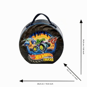 Radkoffer pentru masini Hot Wheels Monster Trucks - Capacitate 7 masini, design atractiv - Img 3
