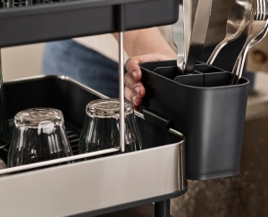 Raft de Abtropire Joseph Joseph Excel - Design 2-stadii, Inox, Capacitate 4 Seturi - Img 3