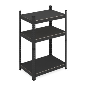 Raft de depozitare Relaxdays, 3 niveluri, capacitate 250 kgraft, negru, 90x60x40 cm