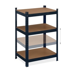 Raft metalic greu Relaxdays, 180x60x45 cm, 500 kg, 5 niveluri, negru - Img 7