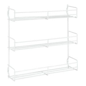 Raft pentru condimente Metaltex Domino, 3 etaje, 30x7x30 cm, alb