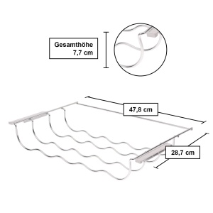 Raft pentru sticle Siemens KS10Z020, cromat, 5 sticle, 28,7 x 47,8 x 7,7 cm - Img 2