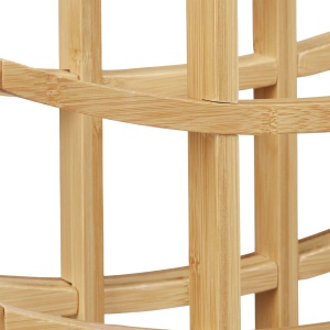 Raft pentru vin Relaxdays din bambus, pentru 9 sticle, design original, natural - Img 4