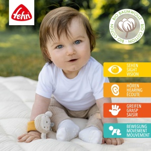 Rasdel pentru bebelusi FehnNatur model O48353 din bumbac organic cu design de oaie - Img 2