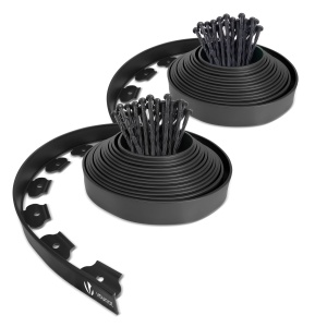 Rasenkante Flexibila VOUNOT, 20m, 5cm, Negru, cu 60 Ancore