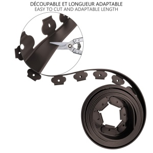 Rasenkante Flexibila VOUNOT din Plastic, 20m, 5cm inaltime, Maro - Img 5