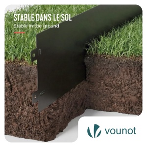 Rasenkante Metalica VOUNOT 20m, Inaltime 18cm, Culoare Negru - Img 6