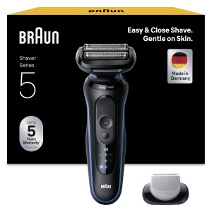 Rasitor electric Braun Series 5, model 52-B1600s, 3 lame flexibile, albastru