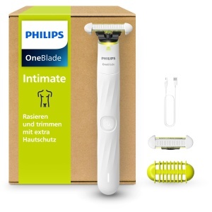 Rasitor electric Philips OneBlade Intimate QP193030, cu protectie pentru piele, waterproof