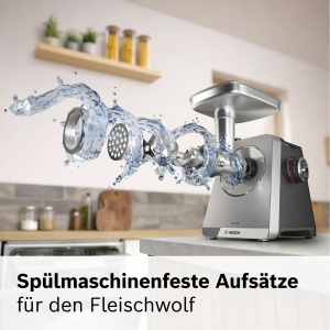 Rasnita electrica Bosch MultiPower MFWS840M, inox, 2500W, capacitate 4.5 kgmin - Img 3