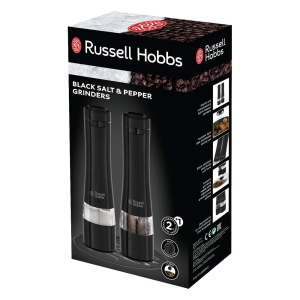 Rasnita electrica sare si piper Russell Hobbs 28010-56, set 2 bucati, ceramica, negru - Img 3