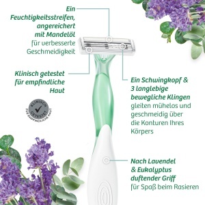 Rasoir de unica folosinta BIC Soleil Escape cu 3 lame pentru femei, Lavanda si Eucalipt - Img 4