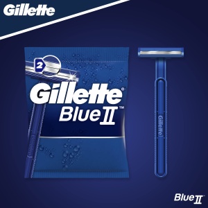 Rasoir de unica folosinta Gillette Blue II pentru barbati, 20 bucati, 2 lame durabile - Img 5
