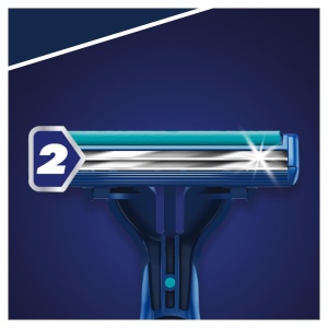 Rasoir de unica folosinta Gillette BlueII Plus Slalom pentru barbati, 2 lame, cu banda hidratanta - Img 4