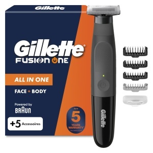Rasoir electric Gillette Fusion One, negru, cu 45 minute autonomie, multifunctional
