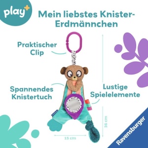 Ravensburger 4852 Schmusetuch Erdmannchen cu Ajutor pentru Dentitie si Clip pentru Carucior - Img 2