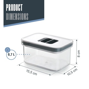 Recipient pentru alimente Lacor 64627, 0,7 litri, BPA-free, cu capac etans - Img 2