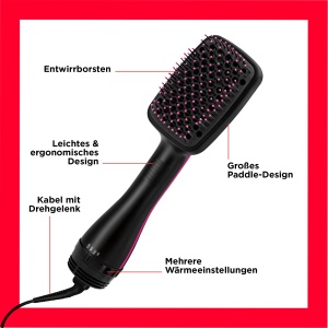 Revlon Hair Tools Perie cu aer cald intr-un singur pas Revlon Pro RVDR5212E2 Pro Collection Salon, negru - Img 6