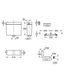 Rezervor WC GROHE Start, 6-9l ajustabil, functie economisire apa, silentios - Img 4