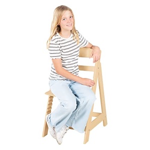 roba Baby High Chair Sit Up Flex - Scaun inalt din lemn care creste odata cu tine - Scaun inalt reglabil pentru copii cu curea la picioare - de la 6 luni la 70 kg - Natural - Img 4