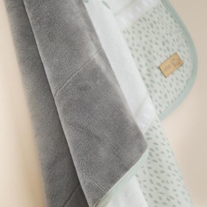Roba Babydecke Woodland Buddies 80x80 cm Pastel Verde si Gri Ultra Moale - Img 4