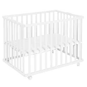 Roba Laufgitter 75x100 cm Alb Pliabil Mobil cu Role