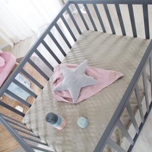 Roba Laufgitter 75x100 cm din lemn reglabil pe inaltime cu protectie Greyish - Img 4