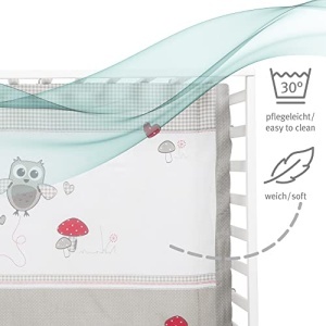 Roba Laufgitter Adam si Eule 75 x 100 cm - Laufstall cu protectie si roti, alb - Img 13