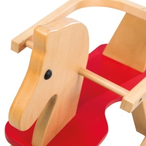 Roba Schaukelpferd - Calut de balans din lemn masiv, rosu, cu inaltimea de 55 cm - Img 4
