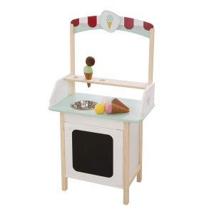 Roba Stand de Inghetata cu Accesorii, 9 Piese, Alb si Albastru Pastel