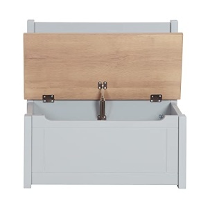 Roba Woody Kindertruhenbank Taupe Lemn Lacuit Spatiu Depozitare Sigur - Img 6