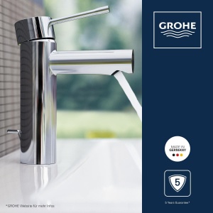 Robinet baie GROHE Essence, crom, 17 cm, economisire apa - Img 3