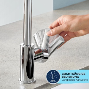 Robinet baie GROHE StartEdge 24201001, inaltime 31cm, crom, economisire apa - Img 5