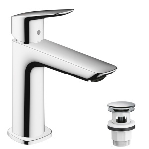 Robinet baie hansgrohe Logis Fine, crom, EcoSmart, inaltime 110 mm