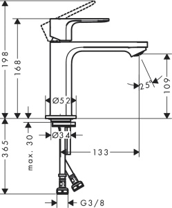 Robinet baie hansgrohe Rebris S, mat negru, 109 mm, economisire apa - Img 6