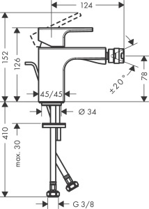 Robinet bidet cu un singur maner hansgrohe Vernis Shape, crom, cu sistem de aerare - Img 7