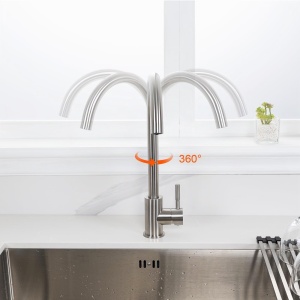 Robinet de bucatarie GRIFEMA, crom, rotire 360, usor de curatat - Img 3