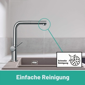 Robinet de bucatarie hansgrohe Talis M54, 1 levier, crom, cu dus retractabil - Img 9