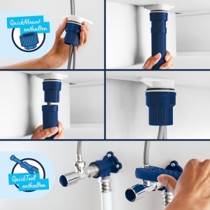 Robinet pentru chiuveta GROHE Dice, mattschwarz, 27cm, economisire apa - Img 6