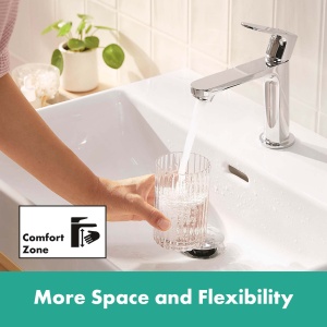 Robinet pentru chiuveta hansgrohe Rebris S, crom, cu sistem EcoSmart, 109 mm - Img 9
