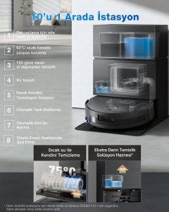 Robot aspirator si mop ECOVACS DEEBOT X11 Pro Omni, 19500 Pa, negru - Img 7
