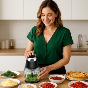 Robot de bucatarie Beper P102ROB003, 500 ml, cu cutite din otel inoxidabil, 2 viteze - Img 7