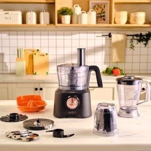 Robot de bucatarie Karaca Mastermaid Power Max 11 in 1 Black Copper 2500W - Img 2
