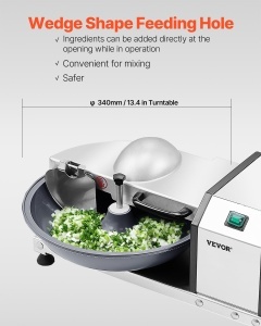 Robot de bucatarie VEVOR FC370MT, 18L, 250W, 3000 RPM, multifunctional din otel inoxidabil - Img 3