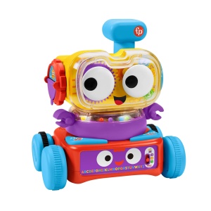 Robot de jucarie Fisher-Price 4-in-1 Linus pentru bebelusi si copii, activitati interactive