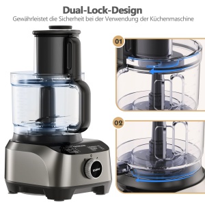 Robot multifunctional de bucatarie YASHE 11-in-1 1300W 25L bol 15L blender functie Puls - Img 3